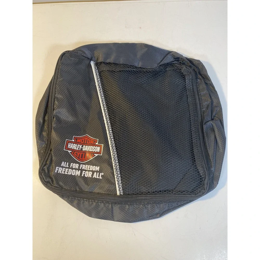Harley-Davidson Luggage Organizer Bags Set Of 2 Black Nylon Mesh Zip Travel